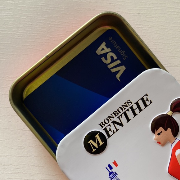 Metal Tin Box with Sliding Lid Paris France French Girl Poodle metal wallet - Picture 7 of 9